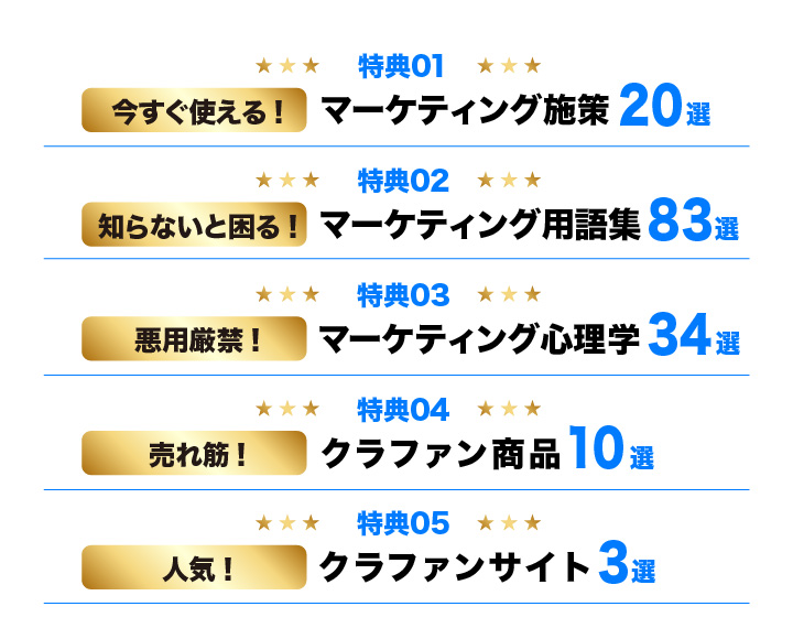 特典5つ
